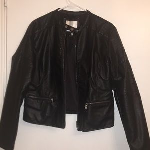 Black faux leather jacket